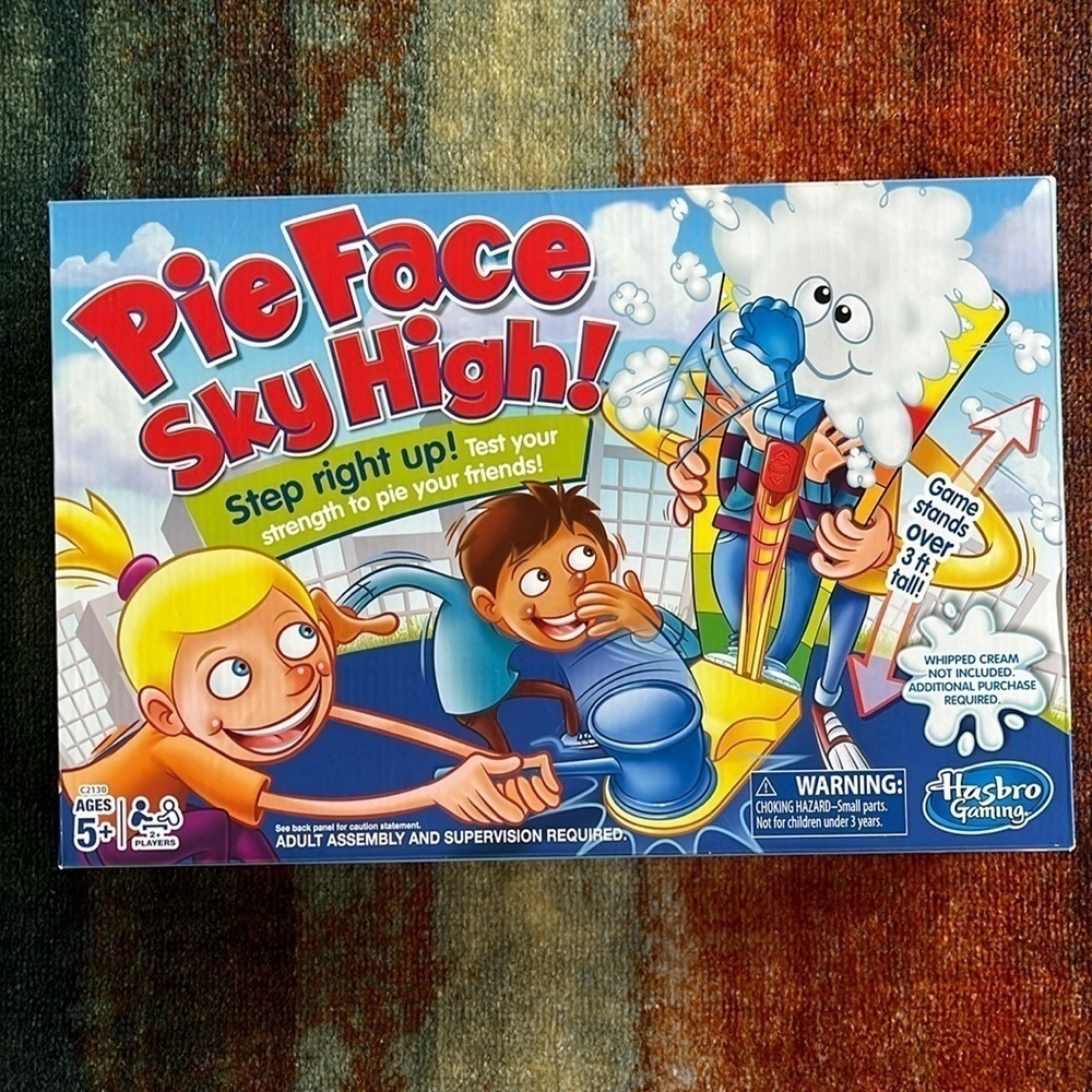 Brand New Hasbro Pie Face Sky High! Whipped Cream Game Kids Family Game Night